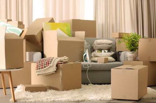 Professional team removing office furniture from a Twickenham business
