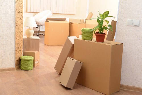 Prepared furniture pickup scene in a Twickenham residential street